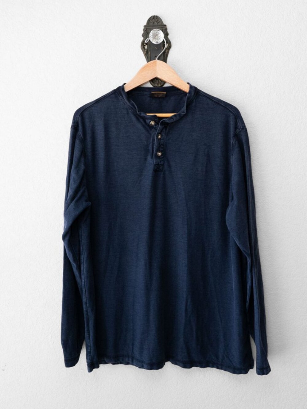 Big Sky Outfitters Henley Shirt Mens XL Navy Blue Long Sleeve Button Pullover